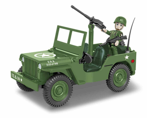 A green WWII Willys MB 1/4 Ton 4x4 #2399 jeep.