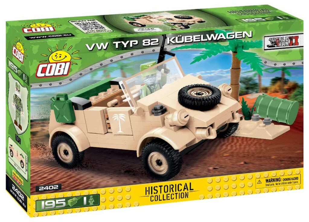 A lego box with a VW Type 82 Kubelwagen - Off-Road Passenger Car #2402.