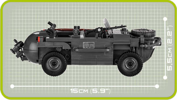 An image of a VW Type 166 Schwimmwagen - German Amphibious Off-Road Vehicle #2403 with a gun on it.