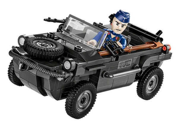 A German Amphibious Off-Road Vehicle #2403 with a man in it, known as a VW Type 166 Schwimmwagen.