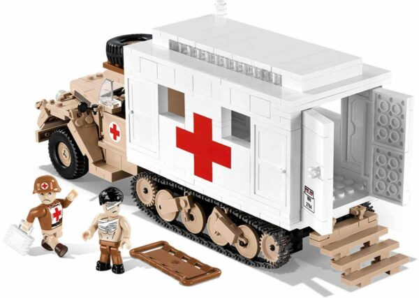 A red cross-adorned Ford V3000S Maultier Ambulance #2518.