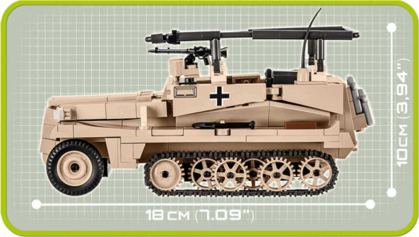 An SD. KFZ. 250/3 Vehicle #2526 armored vehicle equipped with a gun.