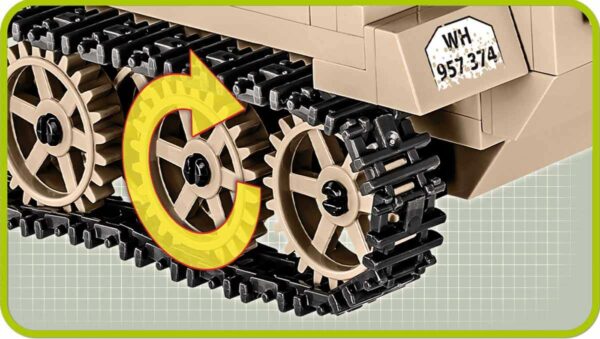 An image of a SD. KFZ. 250/3 Vehicle #2526 tank with gears on it.