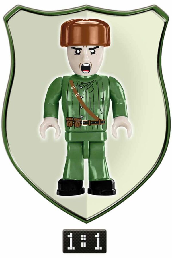 A soldier in a green uniform, SU 100 #2541.