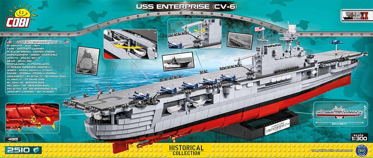 USS ENTERPRISE CV 6  Naval Ship Photo Print USN Navy