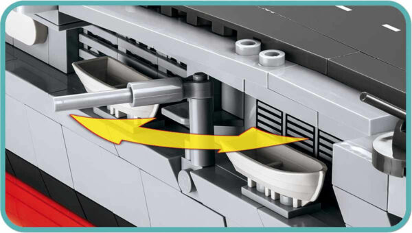 A Lego model of the USS Enterprise (CV-6) Navy Ship #4815 featuring a hose.