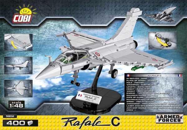 Lego set featuring the Rafale C Fighter Aircraft #5802.