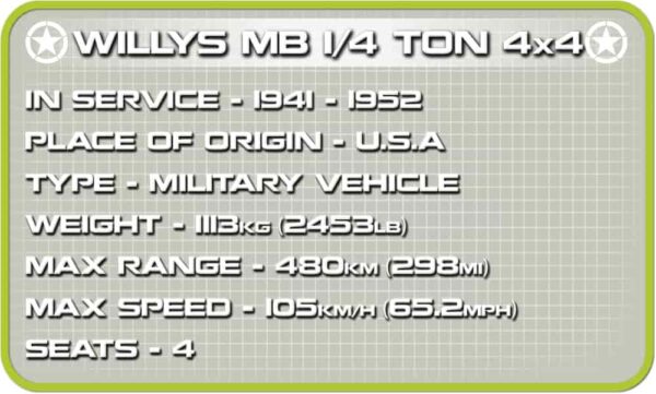 Williams WWII Willys MB 1/4 Ton 4x4 #2399 vehicle.