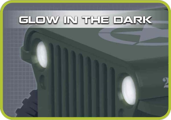 WWII Willys MB 1/4 Ton 4x4 #2399 with glowing features.