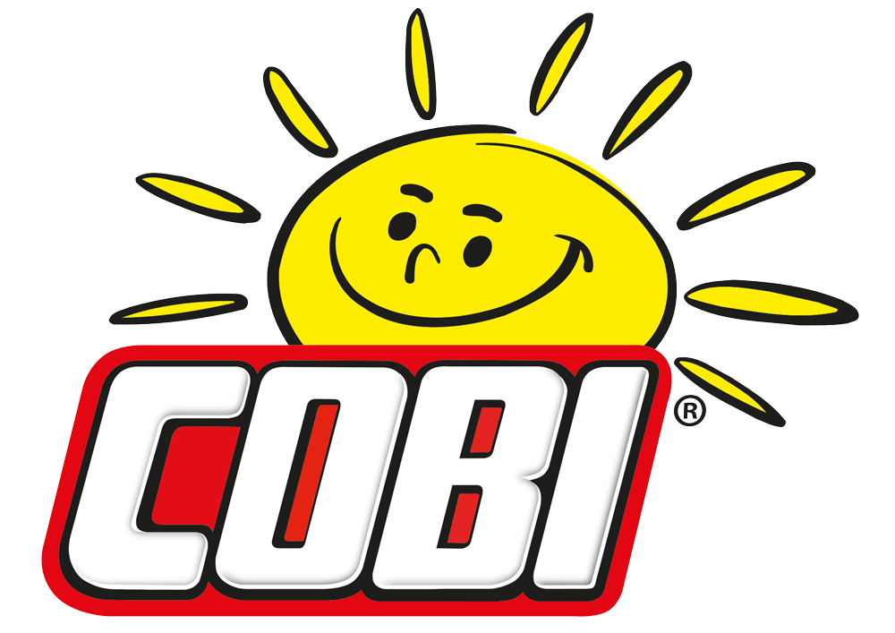 Cobi logo featuring a smiley face.