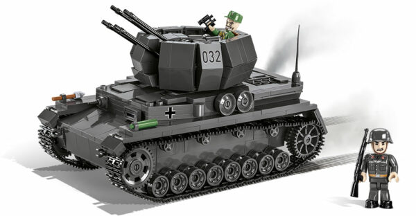 A modified Flakpanzer IV Wirbelwind #2548 with an operator.