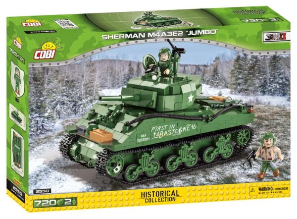 Lego replica of the Sherman M4A3E2 "Jumbo" tank model #2550.