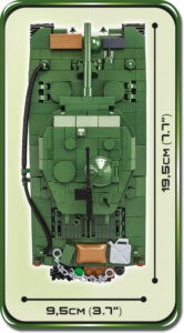A Sherman M4A3E2 "Jumbo" #2550 tank is displayed with measurements.