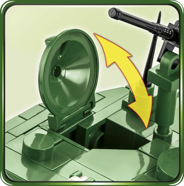 A green Sherman M4A3E2 "Jumbo" #2550 tank.