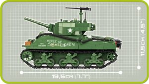 A green army tank, model #2550, based on the Sherman M4A3E2 "Jumbo".