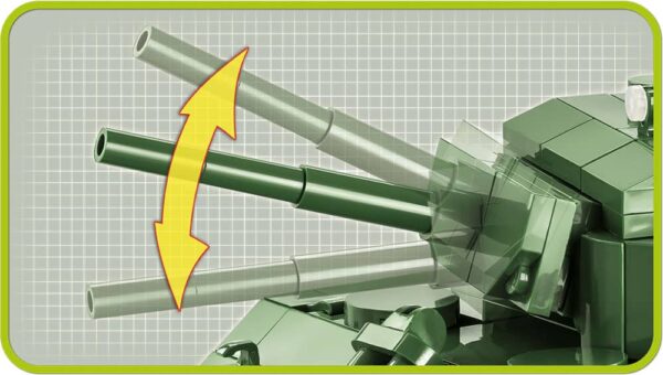 Green tank with arrow.