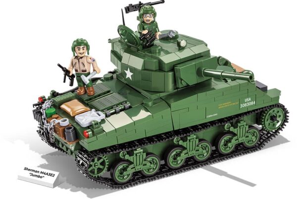 A Sherman M4A3E2 "Jumbo" #2550 tank with soldiers.