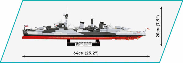 Lego model representing the iconic HMS Belfast Cruiser #4844.