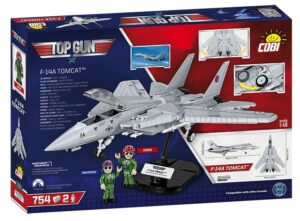 A model airplane showcasing the iconic Top Gun F-14 Tomcat #5811-A is enclosed in a box.