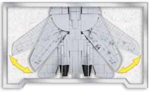 A frame displays a model of the Top Gun F-14 Tomcat #5811-A fighter jet.
