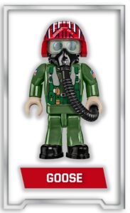 Lego Top Gun F-14 Tomcat #5811-A featuring a goose minifigure.