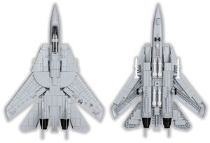 Two fighter jets, Top Gun F-14 Tomcat #5811-A, displayed together on a white background.