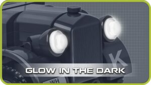 A 1937 Horch 901 (KFZ.15) #2405 car with a glow-in-the-dark feature.