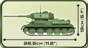 A green Russian T-34/85 #2542 tank model is showcased.