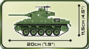 A green M24 Chaffee #2543 is shown with measurements.