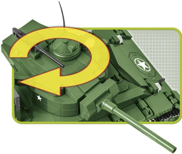A green M24 Chaffee #2543 tank with an arrow pointing to it.