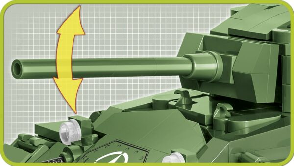 A green tank, M24 Chaffee #2543, with an arrow pointing to it.