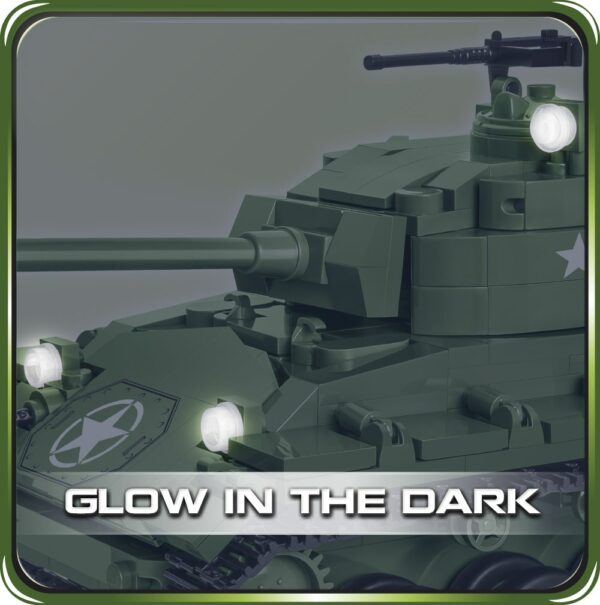 A green M24 Chaffee #2543 tank with glow in the dark features.