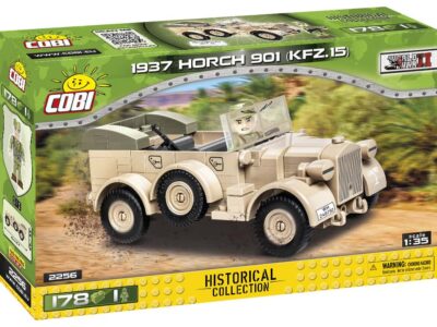 A box containing a 1937 Horch 901 (KFZ 15) in sand color, identified by #2256.