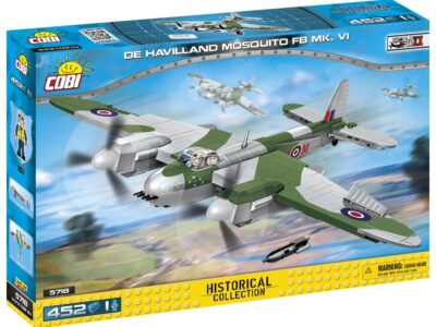 A LEGO box featuring a DE Havilland Mosquito FB MK.VI #5718 model.