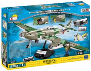 A box containing a vintage Messerschmitt ME 262A 1A military plane model.