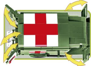 A cross-marked Dodge WC-54 Ambulance #2257.