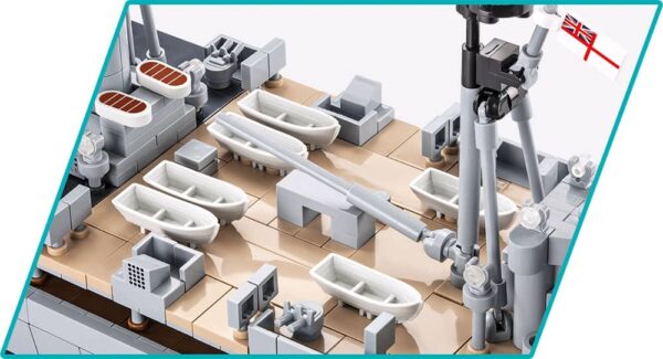 An image of a LEGO model ship, specifically the HMS HOOD #4830.