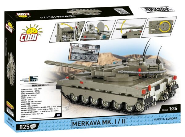 A lego box featuring a Merkava MK.I #2621 tank image.