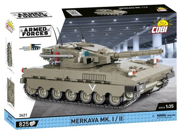 A box housing a Merkava MK.I #2621 tank model.