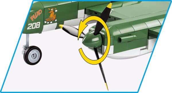 A model of the Lockheed P-38H Lightning 530 #5726 plane.