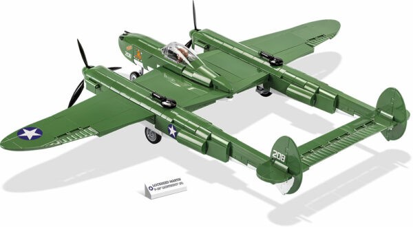A green Lockheed P-38H Lightning 530 #5726 is displayed on a white background.