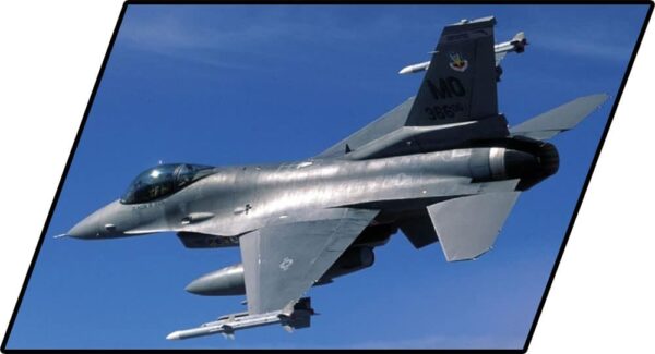An F-16C Fighting Falcon #5813 fighter jet soaring through the sky.