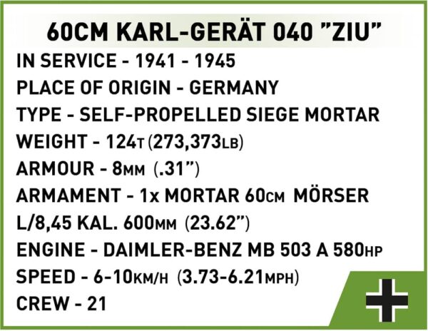 600 60 cm Karl-Ger?t 040 ZIU #2560.