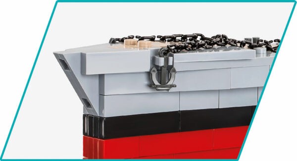 A model Battleship Gneisenau #4835 with a chain attached.