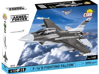 A box with an F-16D Fighting Falcon #5815 inside.