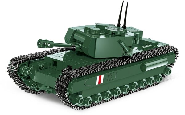 A green Churchill MK.IV #2717 tank on a white background in 1:48 scale.