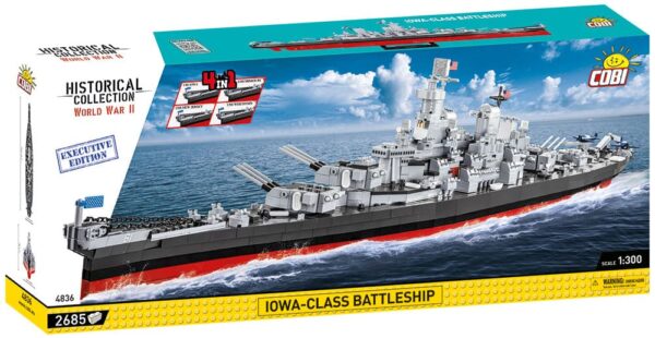 A lego box showcasing the Iowa-Class Battleship 4in1 Executive Edition #4836.