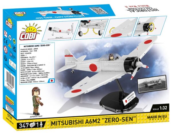 A Cobi zero box featuring a Mitsubishi A6M2 "Zero-Sen" #5729.