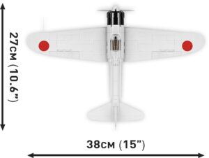A Cobi model of a Mitsubishi A6M2 "Zero-Sen" fighter plane.