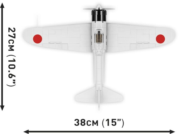 A Cobi model of a Mitsubishi A6M2 "Zero-Sen" fighter plane.
